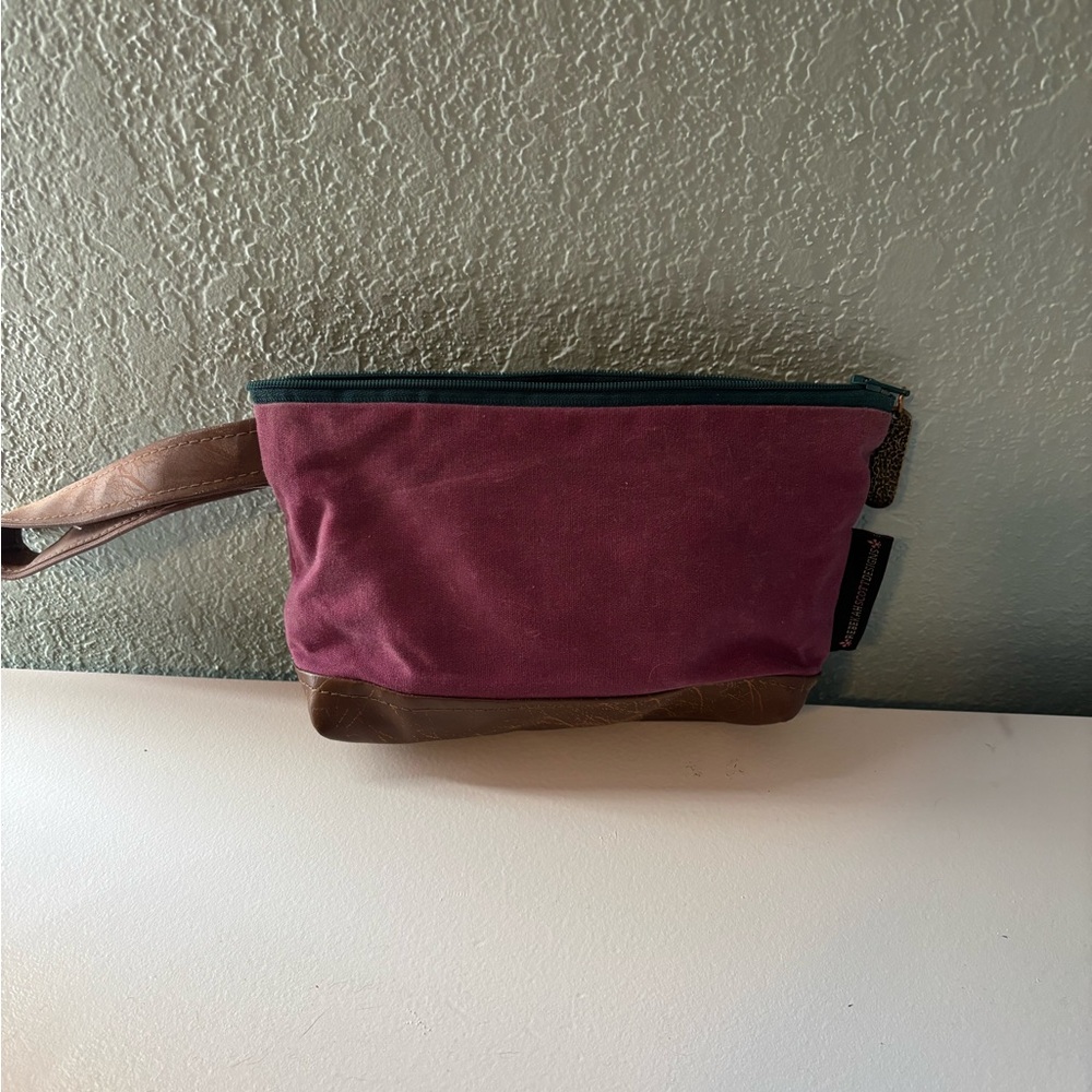 Stylish Purple and Brown Wristlet